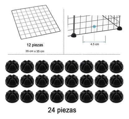 Jaula Corral Cerco Pequeña Mascota 12Pcs