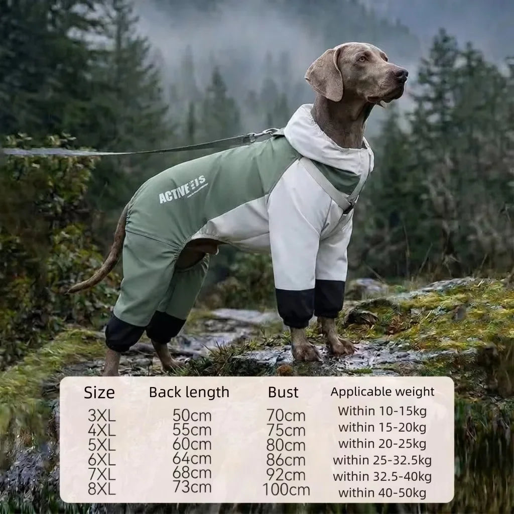 Impermeable para Perros Medianos y Grandes, Labrador, Golden Retriever, Shiba Inu, Ropa Impermeable para Perros de Cuatro Patas