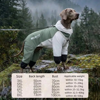 Impermeable para Perros Medianos y Grandes, Labrador, Golden Retriever, Shiba Inu, Ropa Impermeable para Perros de Cuatro Patas