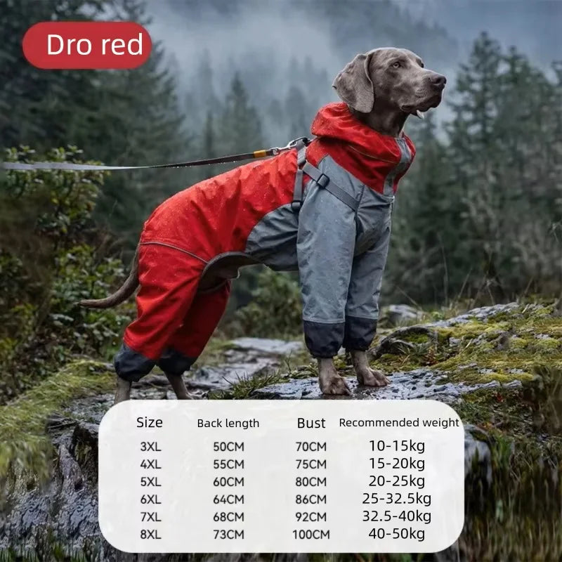 Impermeable para Perros Medianos y Grandes, Labrador, Golden Retriever, Shiba Inu, Ropa Impermeable para Perros de Cuatro Patas