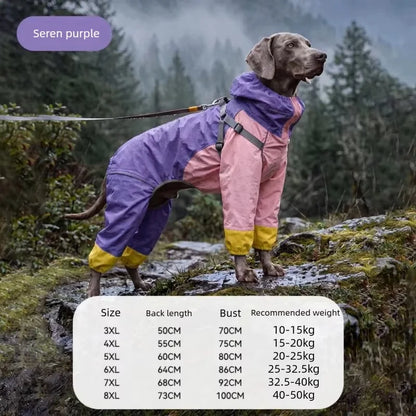 Impermeable para Perros Medianos y Grandes, Labrador, Golden Retriever, Shiba Inu, Ropa Impermeable para Perros de Cuatro Patas