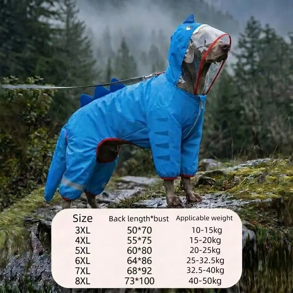 Impermeable para Perros Medianos y Grandes, Labrador, Golden Retriever, Shiba Inu, Ropa Impermeable para Perros de Cuatro Patas