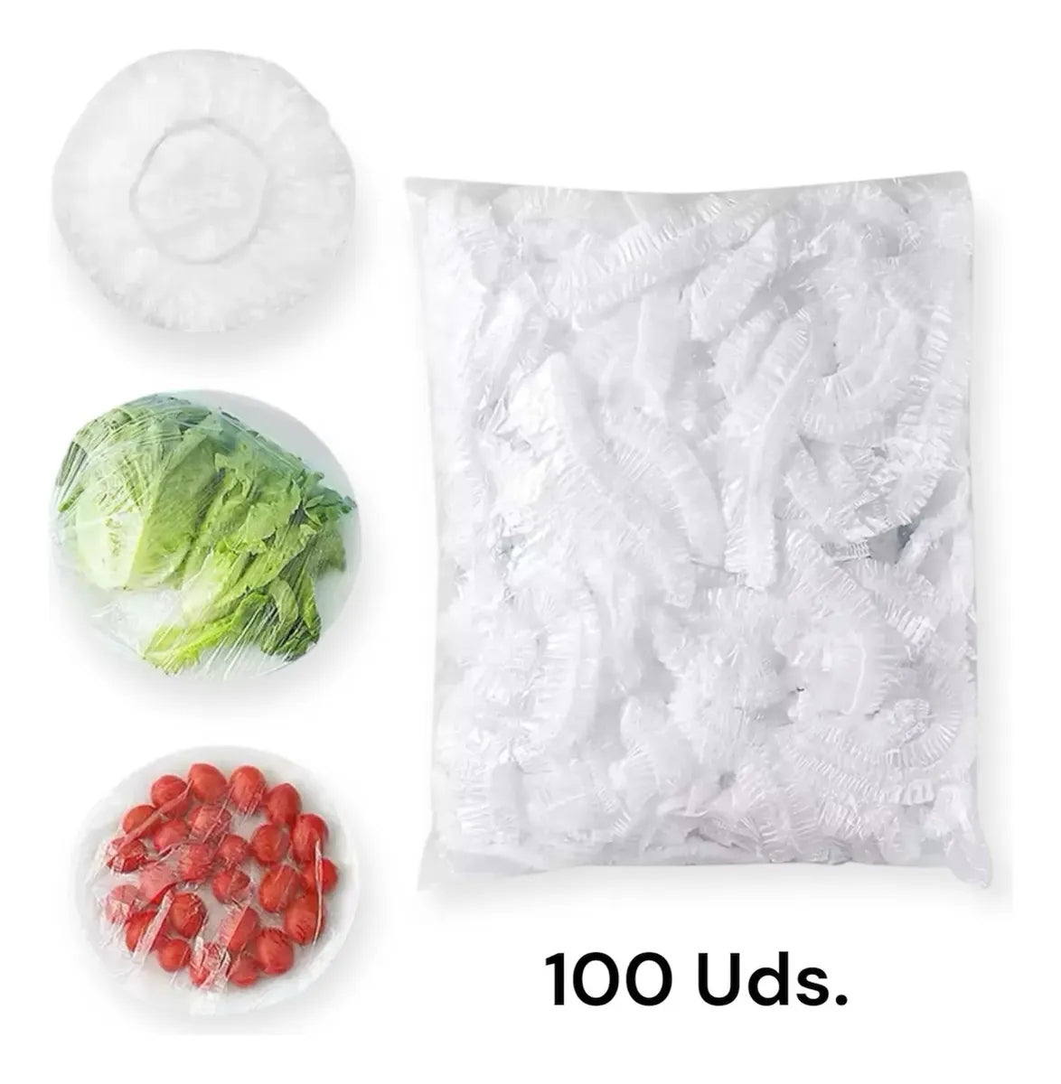 JUEGO DE BOLSAS PLASTICAS DE COMIDA DE 100 UNIDADES